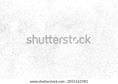 Distressed black texture. Dark grainy texture on white background. Dust overlay textured. Grain noise particles. Rusted white effect. Grunge design elements. Vector illustration, EPS 10. Foto d'archivio © 