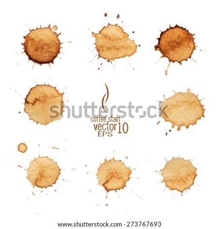 Coffee stain watercolor vector. 