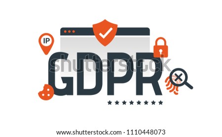 GDPR concept illustration. General Data Protection Regulation. The protection of personal data, isolated on white background.