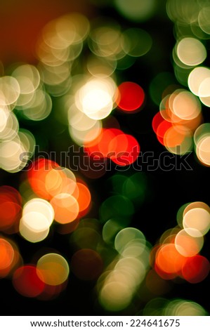 Christmas blurred lights background. Defocused lights background. Bokeh sparkling lights. Abstract colorful background.