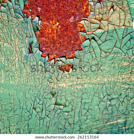 Grunge texture background. Old paint texture. Rusty metal with peeling paint. Abstract painting.