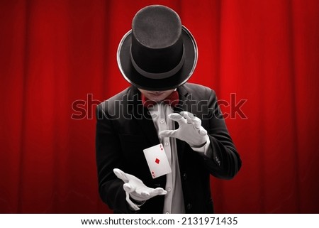 Magician hands showing magic trick 商業照片 © 