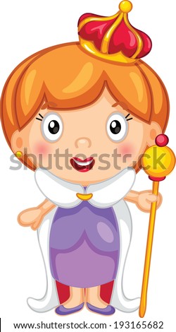 Cute Queen Cartoon Stock Vector 193165682 : Shutterstock