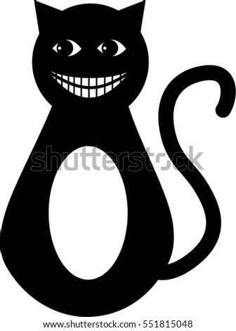 Black cat with wide grin, Halloween decoration