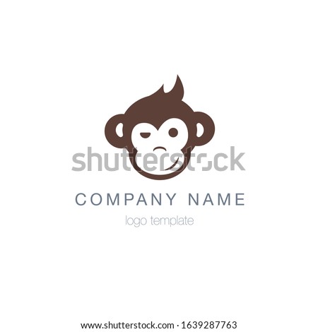 Monkey head logo template. Vector.