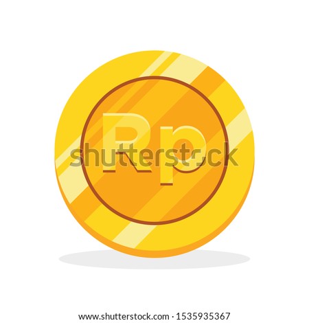 3d realistic gold coin icon vector. With rupiah sign. on white background. - Vector