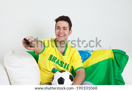 Brazilian man loves watching soccer