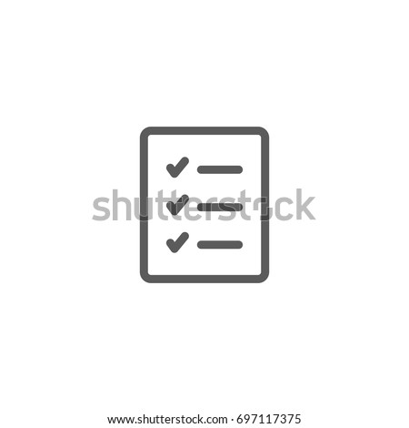 Check list line icon, Vector on white background