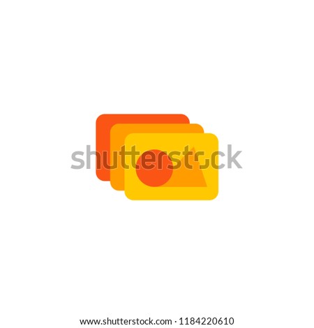 Photo library icon flat element. Vector illustration of photo library icon flat isolated on clean background for your web mobile app logo design.