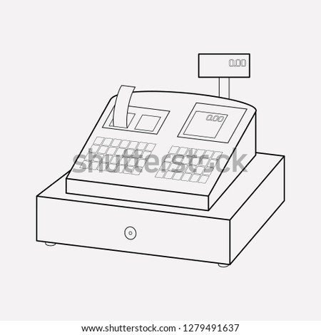 Cash register icon line element. Vector illustration of cash register icon line isolated on clean background for your web mobile app logo design.