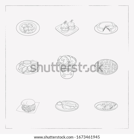 Set of cuisine icons line style symbols with oregon, oklahoma, new york and other icons for your web mobile app logo design.