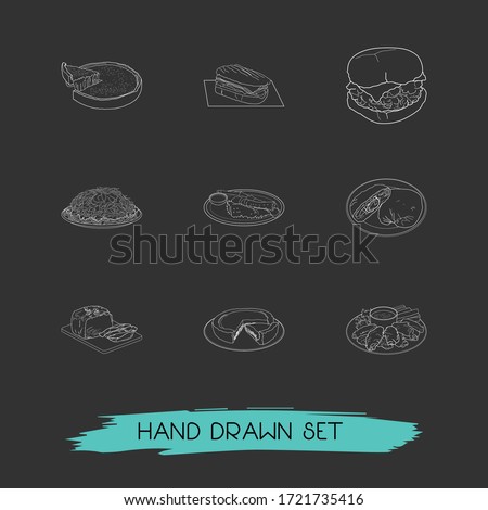 Set of us food icons line style symbols with north dakota, new york, montana and other icons for your web mobile app logo design.