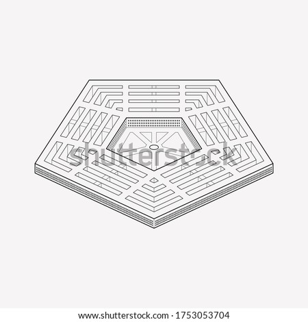Pentagon icon line element. Vector illustration of pentagon icon line isolated on clean background for your web mobile app logo design.