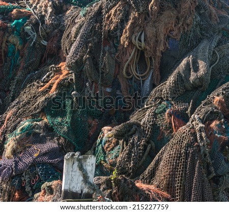 Heap of fishing nets