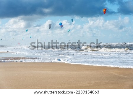 Image, Stock Photo North Sea surf in the evening light