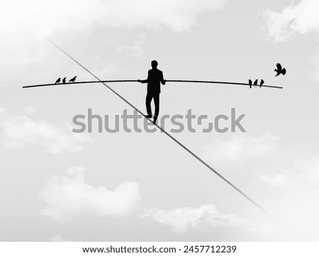 Similar – Image, Stock Photo Walking a tightrope