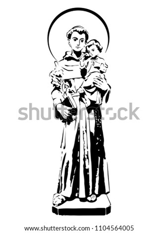 saint Anthony with child Jesus catholic vector 