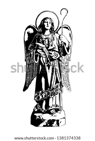 Saint Raphael the Archangel catholic vector Illustration Religious Art