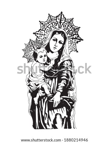 Madonna And Child Drawing | Free download on ClipArtMag