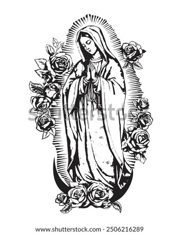 Our Lady of Guadalupe Illustration Virgin Mary Catholic religious vector