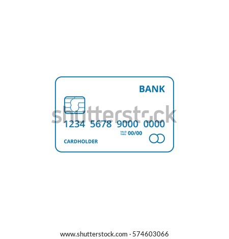 Credit Card outline vector icon. 