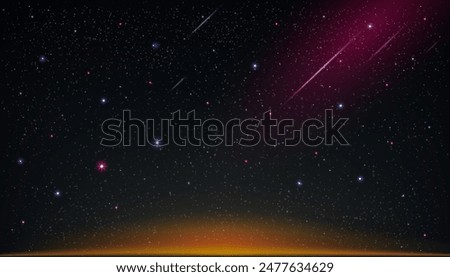 Similar – Image, Stock Photo Milky Way Galaxy In Night Starry Sky Above Tree In Summer Forest. Glowing Stars Above Landscape. View From Europe