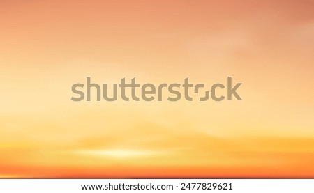 Sunset Sky Background,Sunrise cloud Orange,Yellow,Pink in morning Summer,Vector sunny Autumn,Nature landscape field in evening.Winter sunlight,cartoon illustration Horizon Spring sundown by Sea Beach