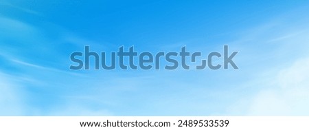 Sky Blue,Cloud Background,Horizon Summer Clear Sky over beach,Vector landscape nature sunrise in Winter,Spring panorama banner white clouds over blue ocean,Sunset landscape