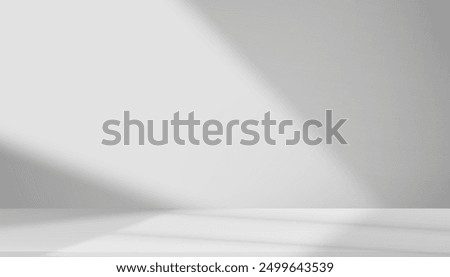 Background Grey Wall Studio Room with Light,Shadow on Table Top,White Backdrop for Spring,Summer product presentation,Empty 3D Display Kitchen Room with Stand for Web Banner in Autumn,Fall Season