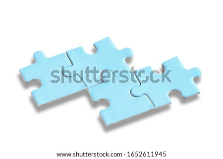 Similar – Image, Stock Photo Puzzles on a white background. Entertainment at home