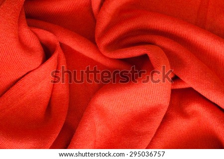 close up of red cashmere texture