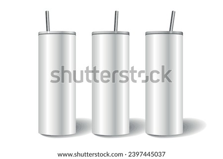 Skinny Tumbler Mockup. Vector illustrations