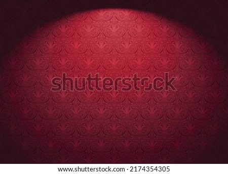 Royal, vintage, Gothic horizontal background in red with a classic antique ornament, Rococo. Vector illustration