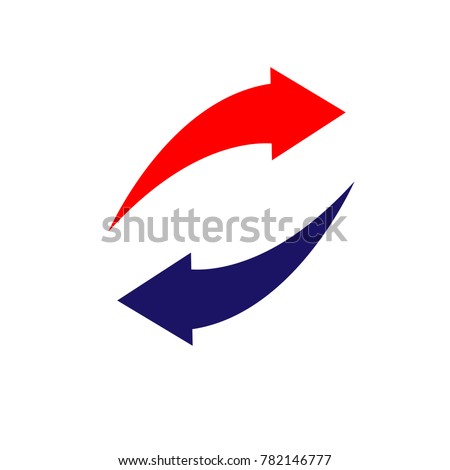 Two way arrows left and right directions opposite. Vector illustration.