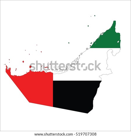 flag map of United Arab Emirates.