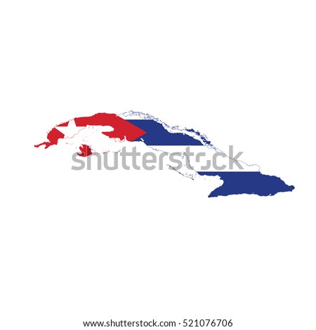 Flag-map of Cuba