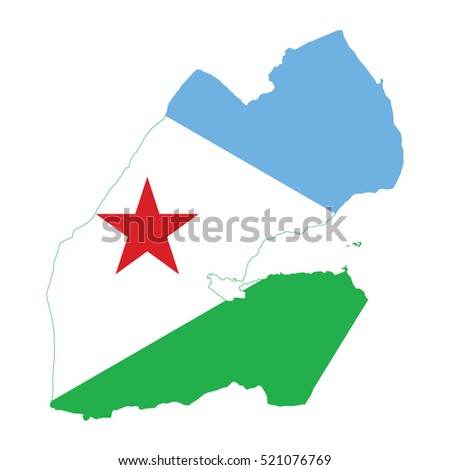 Flag-map of Djibouti