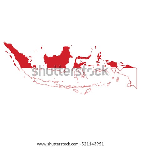 Flag map of Indonesia