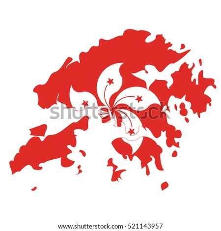 Hong Kong flag-map