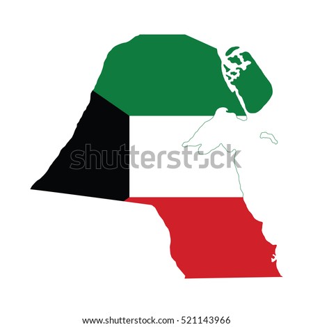 Flag-map of Kuwait