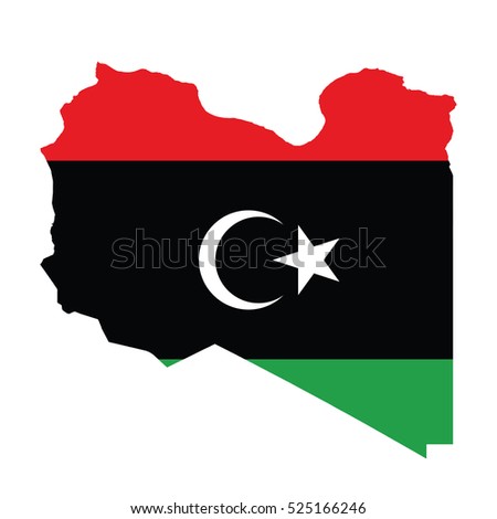 Flag-map of Libya