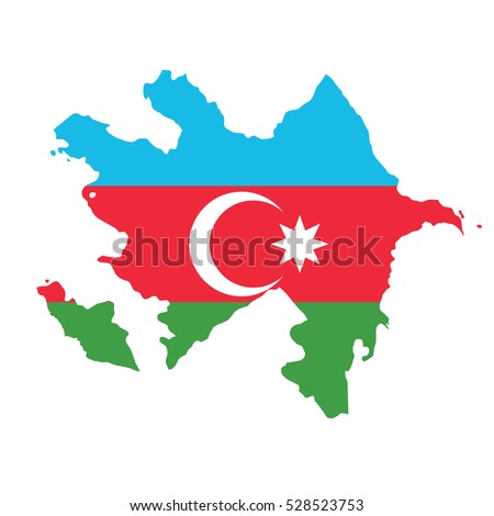 Flag-map of Azerbaijan