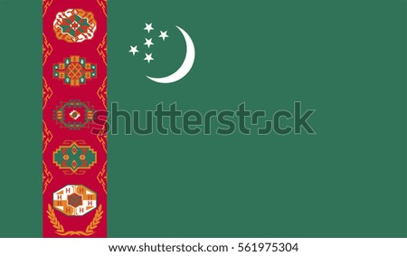 Flag of Turkmenistan vector illustration