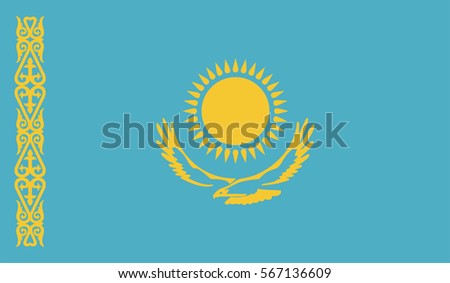 Kazakhstan flag illustration page symbol for your web site design Kazakhstan flag logo, app, UI. Kazakhstan flag Vector illustration, EPS10.