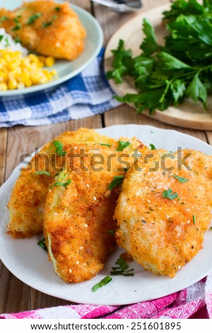 Fried cabbage with bread crumbs - vegan version of schnitzel