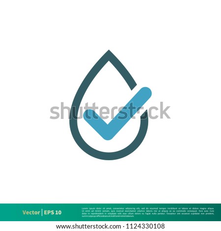 Check Mark Droplet Medical, Healthcare Icon Vector Logo Template Illustration Design. Vector EPS 10.