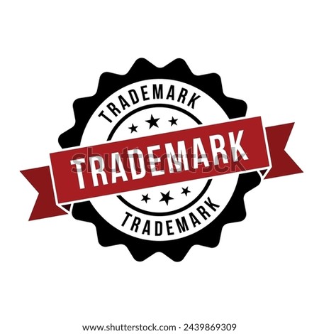 New Trademark Stamp, Trademark Round Sign With Ribbon