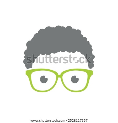 Geek Nerd Face Icon Vector Template