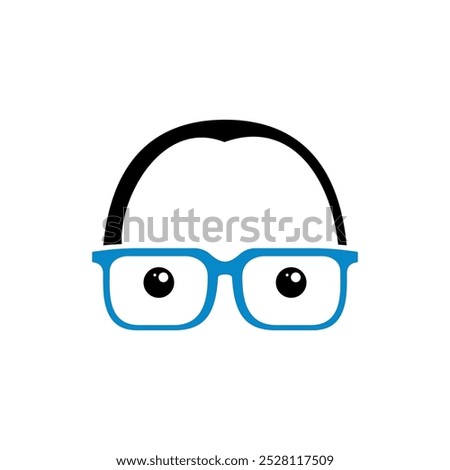 Geek Nerd Face Icon Vector Template