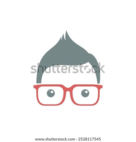 Geek Nerd Face Icon Vector Template